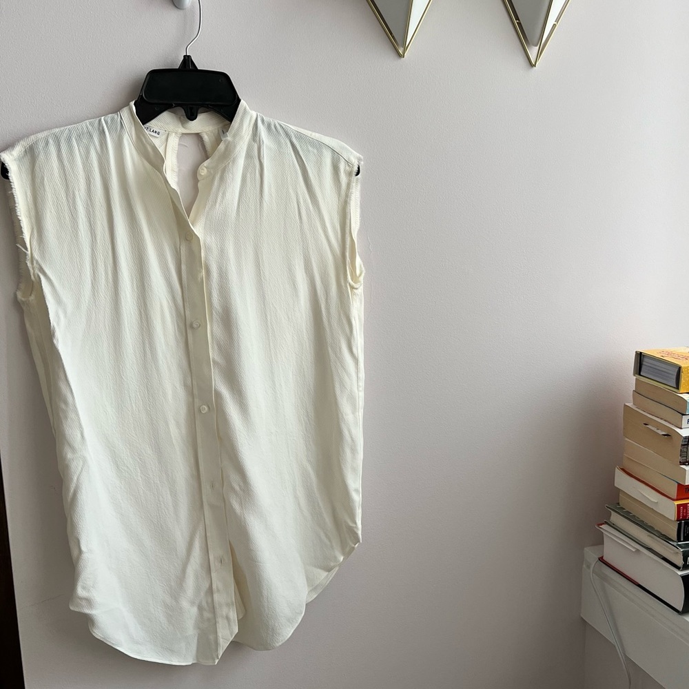 Helmut Lang Sleeveless Open Back Knot Blouse. Size XS